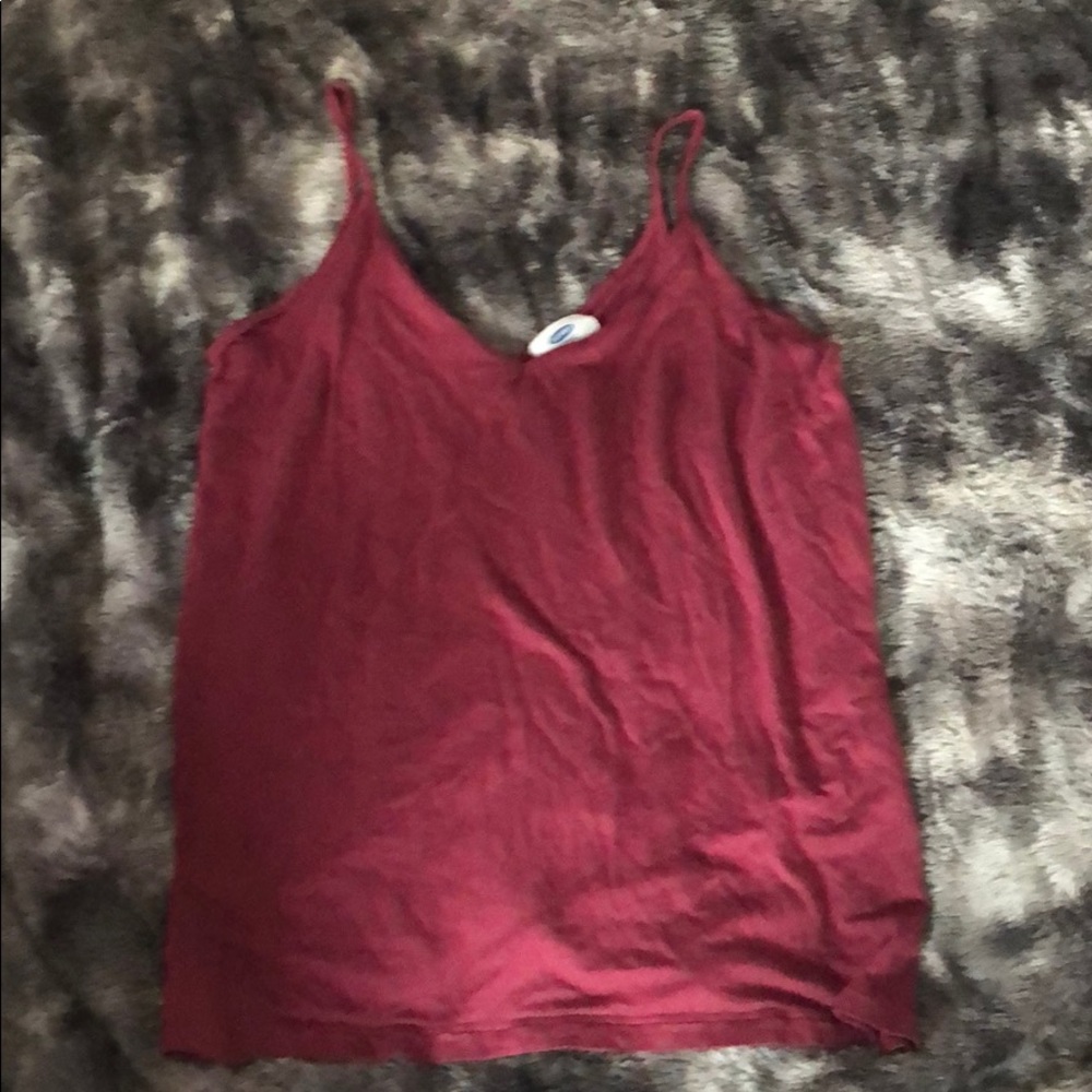 Loose, maroon, tank top